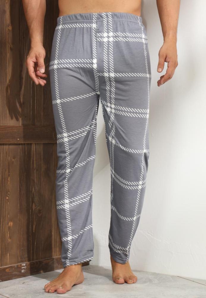 Pantaloni de Pijama Barbati Culoare Gri cu Alb,Engros,Engros